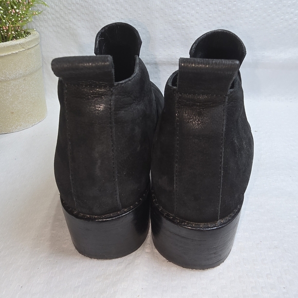 EILEEN FISHER BLACK MOOD BOOTIE BOOTS NUBUCK LEATHER SIZE 8.5 - Picture 4 of 8
